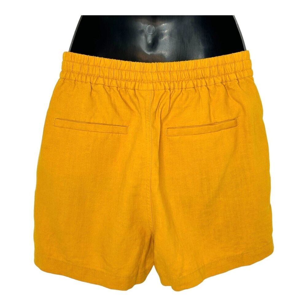 J. CREW Linen Blend Seaside Shorts Golden Yellow Elastic Waist 3" inseam Size XS - Picture 3 of 9